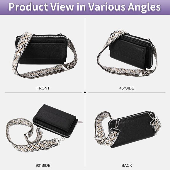 Small Crossbody Purse for Women Soft PU Wallet Phone Bag with Coin Pouch - Picture 5 of 6